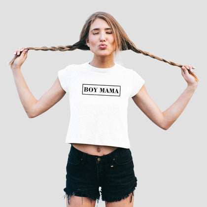 BOY MAMA Women's Cropped T-Shirt