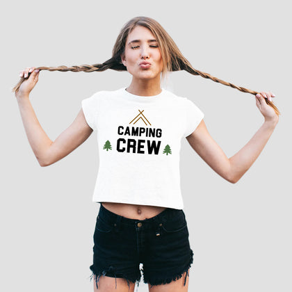 Camping Crew Women's Cropped T-Shirt