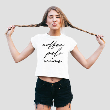 Coffee Pelo Wine Women's Cropped T-Shirt