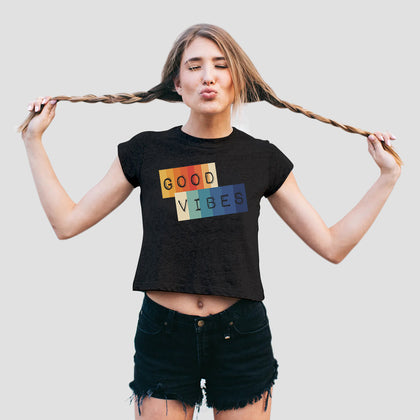 Good Vibes Women's Cropped T-Shirt