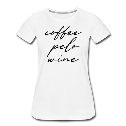 Coffee Pelo Wine Women’s Premium Organic T-Shirt - white