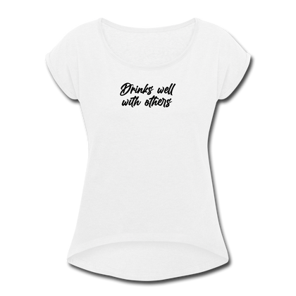 Women's Roll Cuff T-Shirt - white