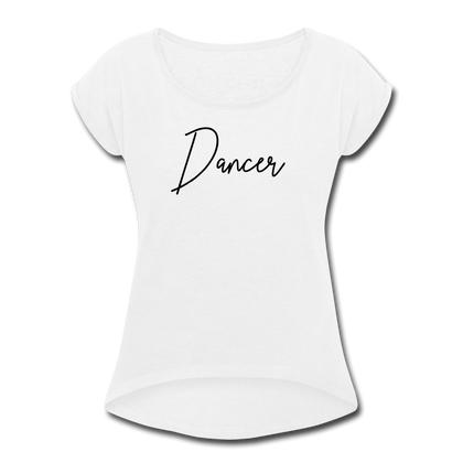 Women's Roll Cuff T-Shirt - white