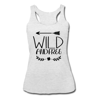 Wild and Free Women’s Tri-Blend Racerback Tank - heather white