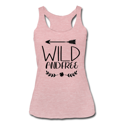 Wild and Free Women’s Tri-Blend Racerback Tank - heather dusty rose