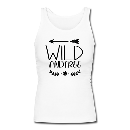 Wild and Free Women's Longer Length Fitted Tank - white