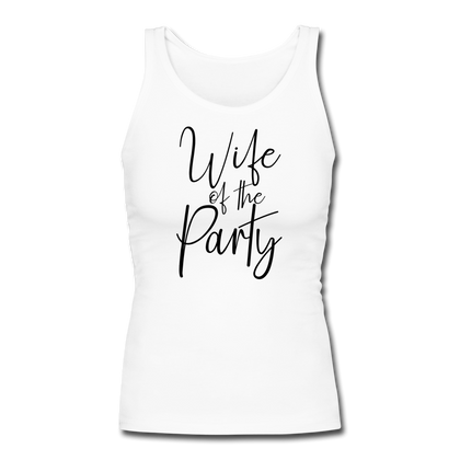 Wife of the Party Women's Longer Length Fitted Tank - white