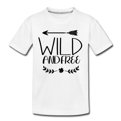 Wild and Free Kid’s Premium Organic T-Shirt - white