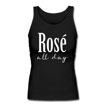 Rose All Day Women's Longer Length Fitted Tank - black