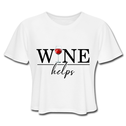 Wine Helps Women's Cropped T-Shirt - white