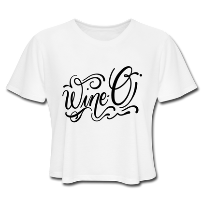 Wine-O Women's Cropped T-Shirt - white