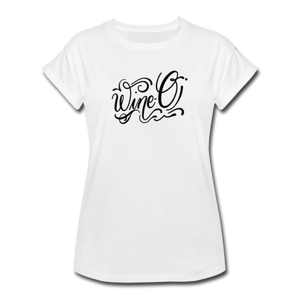 Wine-O Women's Relaxed Fit T-Shirt - white