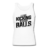 I Like Kicking Soccer Balls Women's Longer Length Fitted Tank