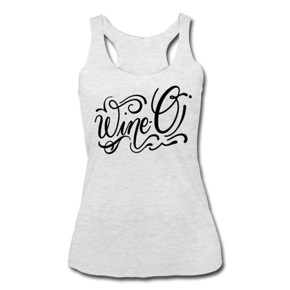 Wine-O Women’s Tri-Blend Racerback Tank - heather white