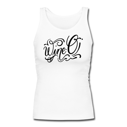 Wine-O Women's Longer Length Fitted Tank - white