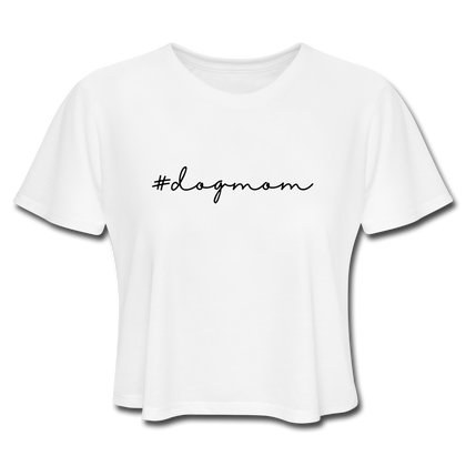 #dogmom Women's Cropped T-Shirt - white