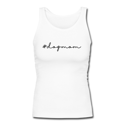 #dogmom Women's Longer Length Fitted Tank - white