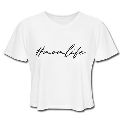 #momlife Women's Cropped T-Shirt - white