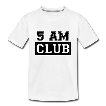 5 AM Club Toddler Premium Organic T-Shirt - white