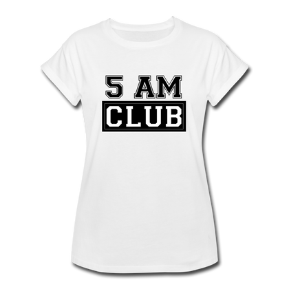 5 AM Club Women's Relaxed Fit T-Shirt - white