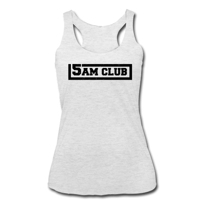 5AM Club Women’s Tri-Blend Racerback Tank - heather white