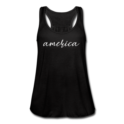 America Women's Flowy Tank Top - black