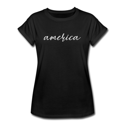 America Women's Relaxed Fit T-Shirt - black