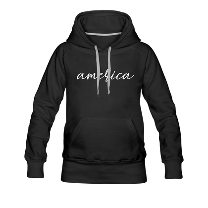 America Women’s Premium Hoodie - black