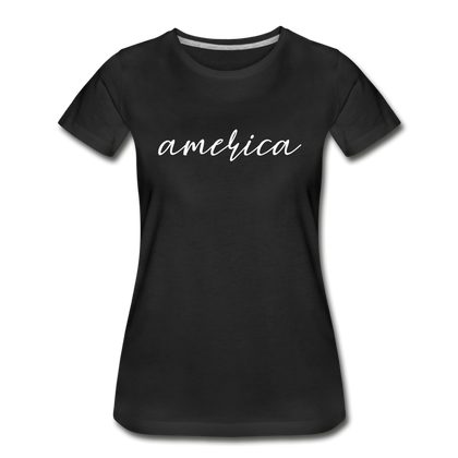 America Women’s Premium Organic T-Shirt - black