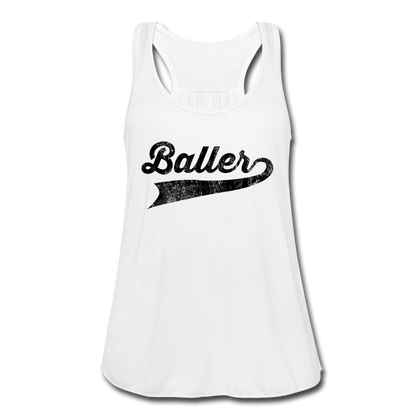 Baller Women's Flowy Tank Top - white