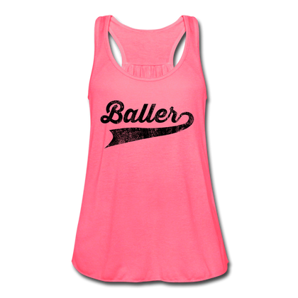 Baller Women's Flowy Tank Top - neon pink