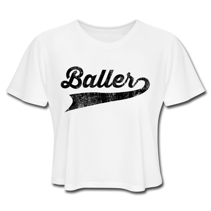 Baller Women's Cropped T-Shirt - white