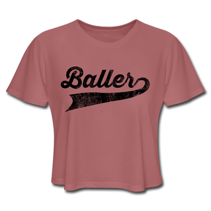 Baller Women's Cropped T-Shirt - mauve