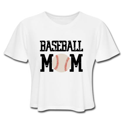 Baseball Mom Women's Cropped T-Shirt - white