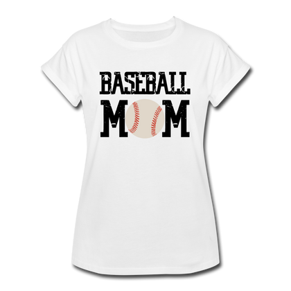 Baseball Mom Women's Relaxed Fit T-Shirt - white