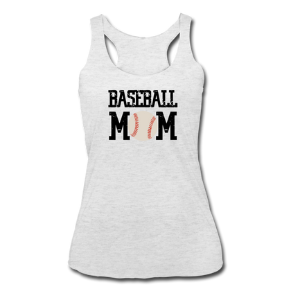 Baseball Mom Women’s Tri-Blend Racerback Tank - heather white