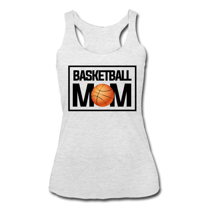 Basketball Mom Women’s Tri-Blend Racerback Tank - heather white