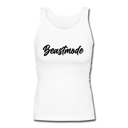 Beastmode Women's Longer Length Fitted Tank - white