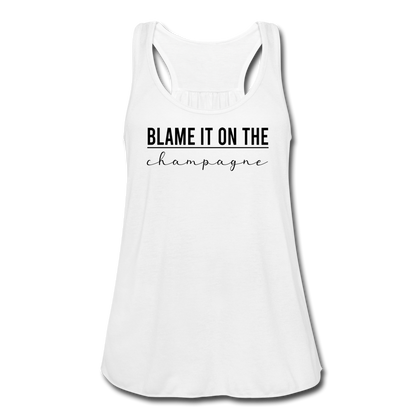 Blame it on the Champagne Women's Flowy Tank Top - white