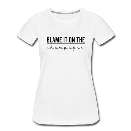 Blame it on the champagne Women’s Premium Organic T-Shirt - white