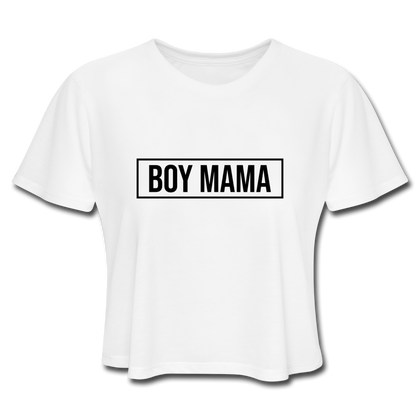 BOY MAMA Women's Cropped T-Shirt - white