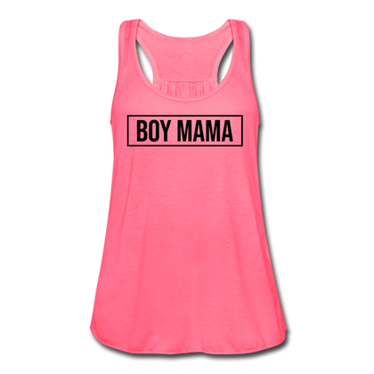 Boy Mama Women's Flowy Tank Top - neon pink