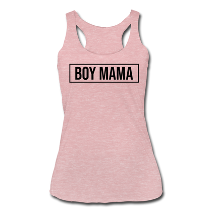 Boy Mama Women’s Tri-Blend Racerback Tank - heather dusty rose