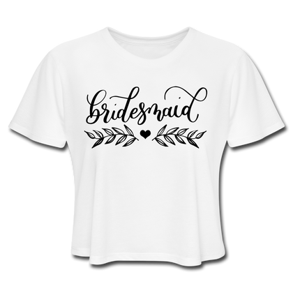 Bridesmaid Women's Cropped T-Shirt - white