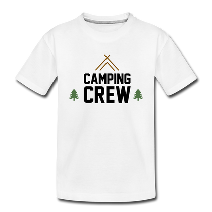 Camping Crew Toddler Premium Organic T-Shirt - white