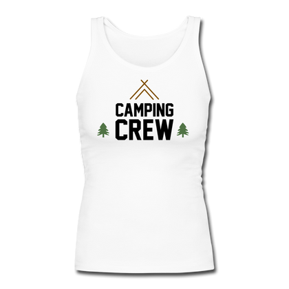 Camping Crew Women's Longer Length Fitted Tank - white