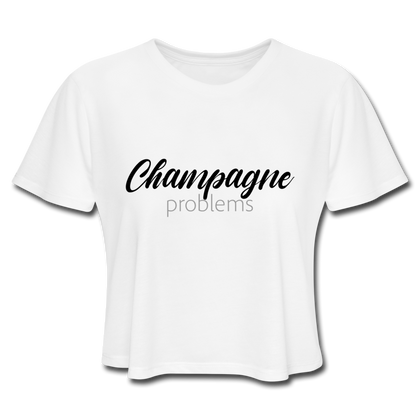 Champagne Problems Women's Cropped T-Shirt - white