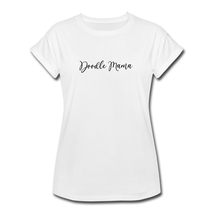 Doodle Mama Women's Relaxed Fit T-Shirt - white