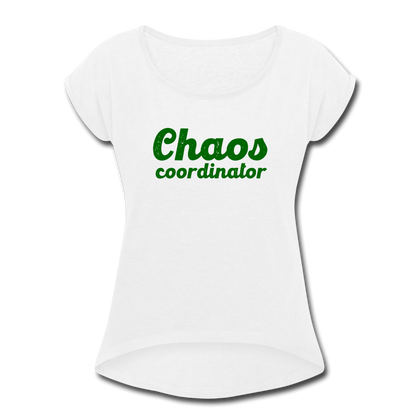 Chaos Coordinator Women's Roll Cuff T-Shirt - white