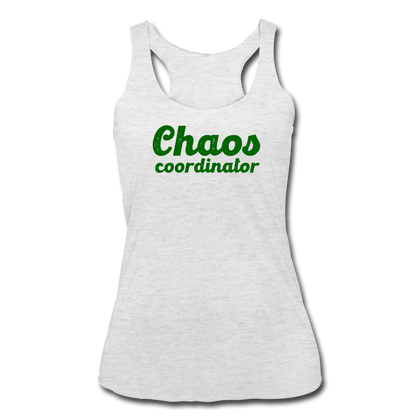 Chaos Coordinator Women’s Tri-Blend Racerback Tank - heather white